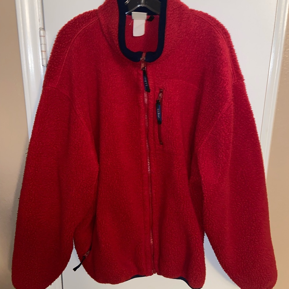 L.L. Bean Red Fleece Jacket size  XXL